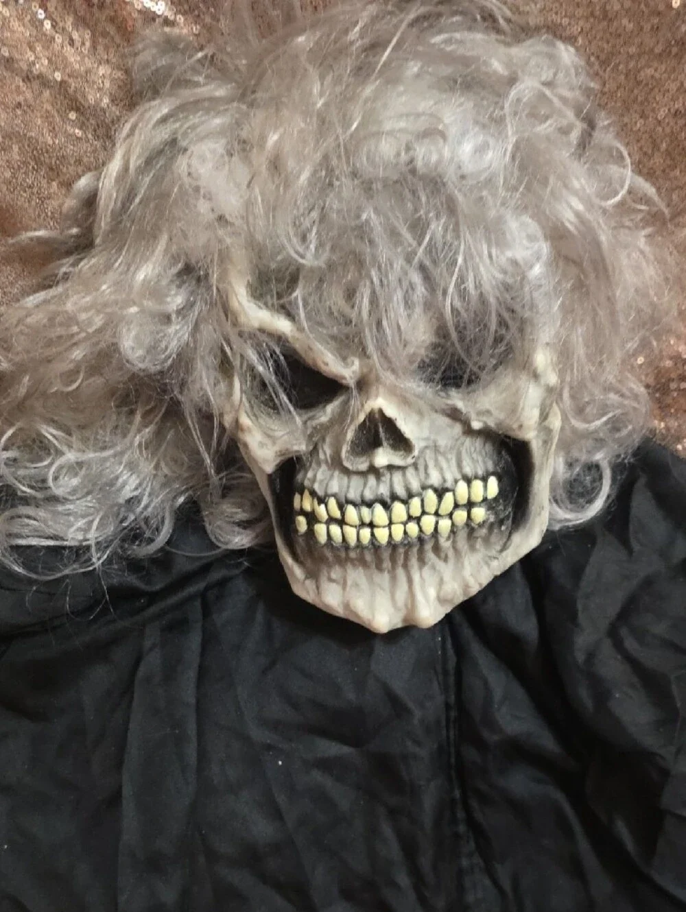 HALLOWEEN Kids Black Skull Grim Reaper Costume with Mask